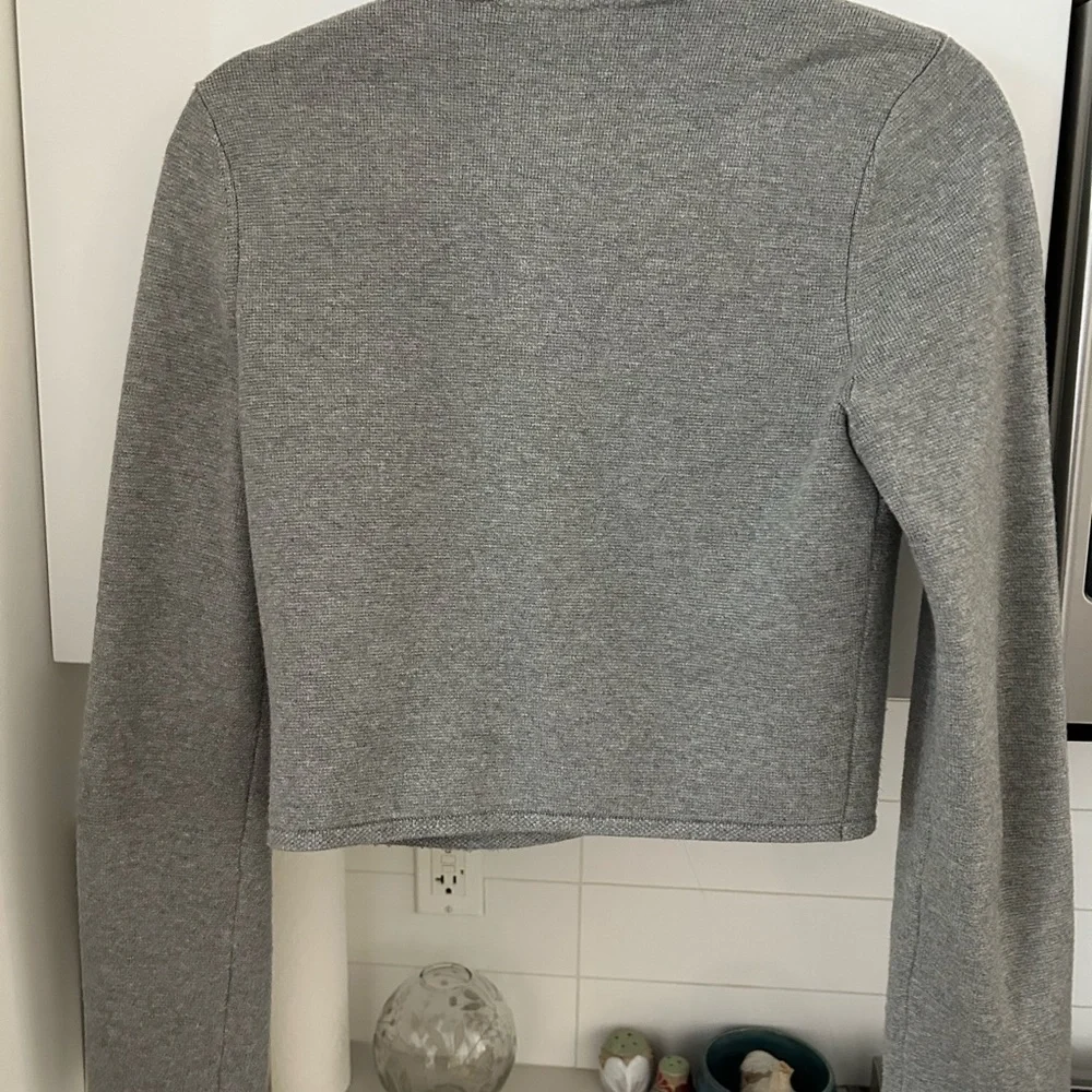 Abercrombie & Fitch Light Gray Button-Front Cardigan - Picture 3 of 4
